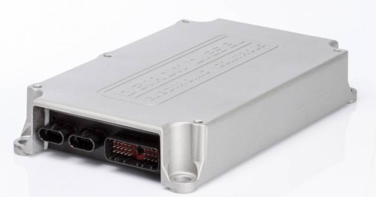 Close-up of a remanufacturing diesel ECM module used in heavy-duty engines