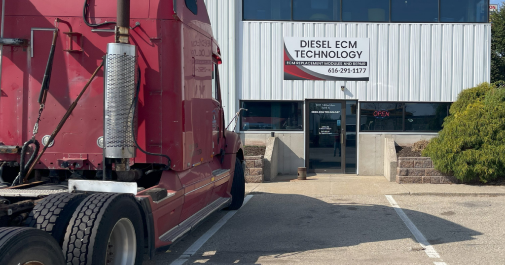 Diesel ECM Technology shop in Michigan with semi truck for ECM repair and remanufacturing services